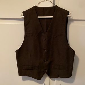 Mens sz. Large brown western stitch vest